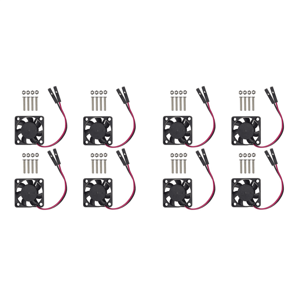 8Pcs Brushless Cpu Cooling Fan Heatsink Cooler Radiator 3.3V 5V For Raspberry Pi4 Pi3 B+, Pi 3, Pi 2, Pi 1 B+ 9340258068072