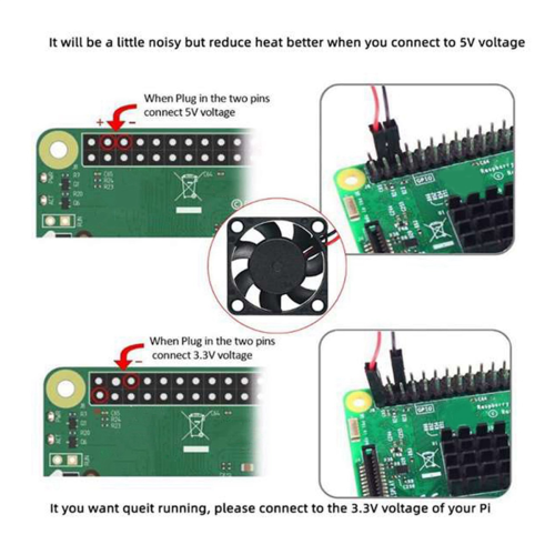 8 bpíosa lucht leanúna fuaraithe LAP gan scuab, radaitheoir fuaraithe teasa 3.3V5V do Raspberry Pi4Pi3B+, Pi3, Pi2, Pi1B+ 1