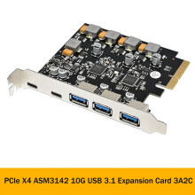 PCIE X4ASM3142 3A2C10G USB3.1-kontroludvidelseskort PCIE industrielt serverkvalitets højhastighedskonverteringskort
