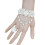 Pulseira elegante de renda com pérolas e rosas brancas, pulseira rígida com anéis para noivas, mulheres e meninas. 3