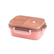 Boîte à bento double couche compatible micro-ondes, boîte à lunch compartimentée et hermétique avec vaisselle pour les employés de bureau et