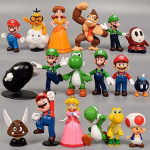 Set de 18 figurine decor tort Super Mario Brothers - Figurine Mario Bros pentru decor tort de ziua de naștere și articole pentru petreceri