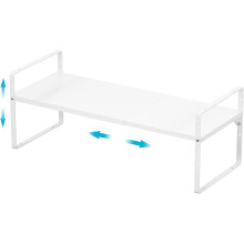 Étagère extensible pour placard, support robuste et réglable pour épices de cuisine, blanc, lot de 1