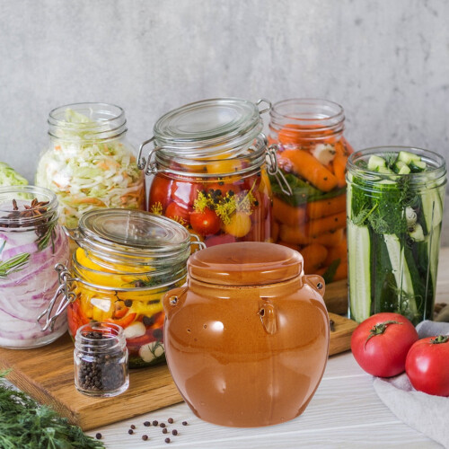 Ερμητικό κεραμικό βάζο κουζίνας Gadget Big of Pickles Container Caramel Ceramics 2