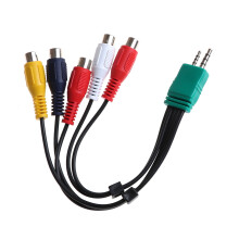 Chicmine Audio-Video-Kabel, professionelles HD-Kabel, 18 cm, 3 x 5-mm-Klinkenstecker + 2 x 5-mm-Klinkenstecker auf
