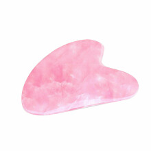 Rosenkvarts Gua Sha massasjekrystallsteinverktøy ca. 60 x 80 mm