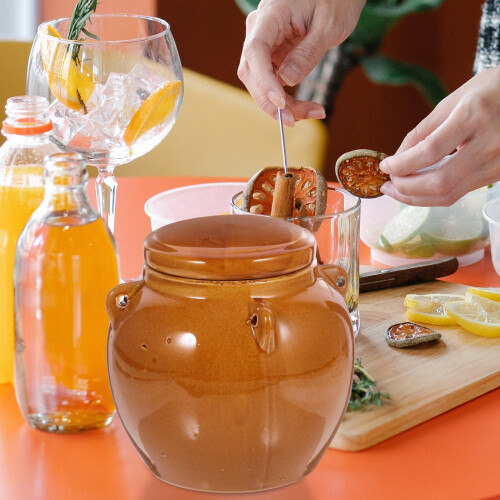 Ερμητικό κεραμικό βάζο κουζίνας Gadget Big of Pickles Container Caramel Ceramics 1