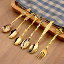 Cuillère à dessert, cuillère à café, cuillère à thé, cuillère style vintage, cuillère en métal sculpté, cuillère à mélanger pour la