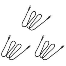 3x BNC-Stecker auf Buchse CCTV-Verlängerungskabel, Koaxialkabel, 1 m lang, schwarz