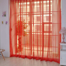Sett med 2 transparente voilegardiner - Klassisk ensfarget bryllupsgardinskjerm - Fargebehandlet gardin 91 x 183 cm - for soverom, stue, balkong