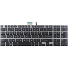 Nieuw laptoptoetsenbord met achtergrondverlichting (met zilverkleurig frame) compatibel met Toshiba Satellite P850, P855, P855D, P870, P875,