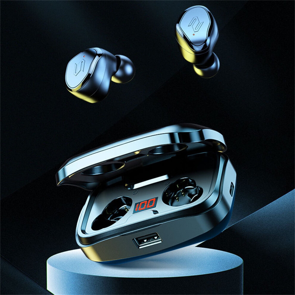 Eqwljwe Digital Display Touch-Control Wireless Bluetooth 5.0 Hi-Fi Earphones Tws-Headphones Earbuds Headset Ipx6 Waterproof 9423501571144