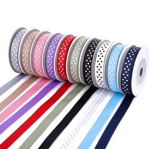 10Rolls5Yards Κορδέλα με ραβδώσεις και κουκκίδες, συσκευασία δώρου για το σπίτι, 1