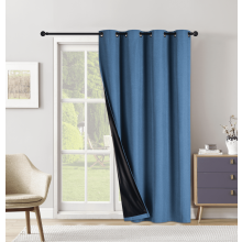 Panou de perdea opacă extra lată cu inele de fixare și spate negru, 137 x 213 cm