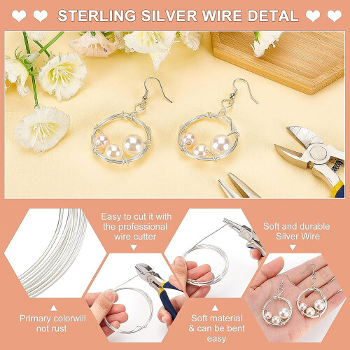 Sterling ezüst drót Ezüst1mm kb. 0,5m/db 2