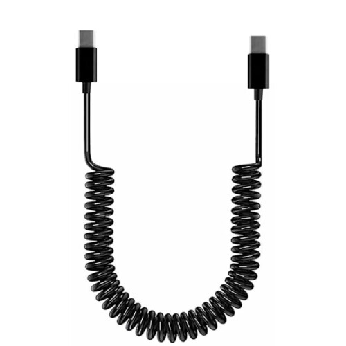 Σπειροειδές καλώδιο USB C σε USB C, ελατήριο τύπου C αρσενικό σε καλώδιο φόρτισης