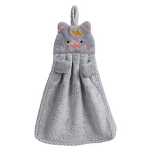 Serviette Ă main Lmueinov, torchon absorbant, essuie-mains suspendu en velours corail doux pour la salle de bain