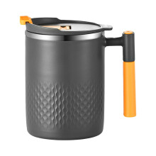 Mug isotherme en acier inoxydable 450 ml avec couvercle, double paroi isolante, réutilisable, idéal pour la maison, le bureau et les voyages -