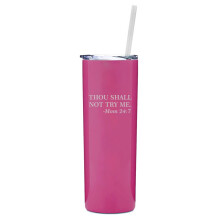 Gobelet isotherme de voyage en acier inoxydable de 590 ml (20 oz) avec paille - Cadeau humoristique pour maman - Rose vif