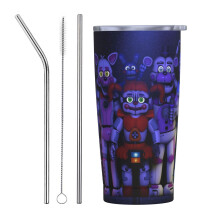 Mug isotherme Five Nights at Freddy's avec couvercle, 590 ml – Gobelet de voyage en acier inoxydable, garde le froid pendant 9 heures et le chaud