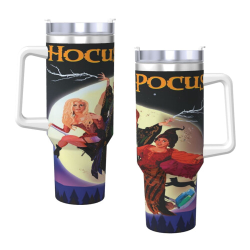 Hocus Pocus Ποτήρι 40oz με λαβή και καλαμάκι, αδιάβροχο, μονωμένο, με καπάκι και καλαμάκι,