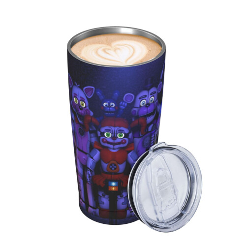 Κούπα καφέ Five Nightsat Freddy's με καπάκι, 20oz – Ποτήρι ταξιδιού από ανοξείδωτο ατσάλι που 1