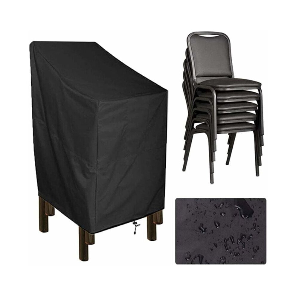 Stackable Chair Cover For Outdoor Patio, Waterproof All Weather Protection 210D Oxford Fabric, Windproof Design Dustproof Rainproof Snow Proof 9138057178746