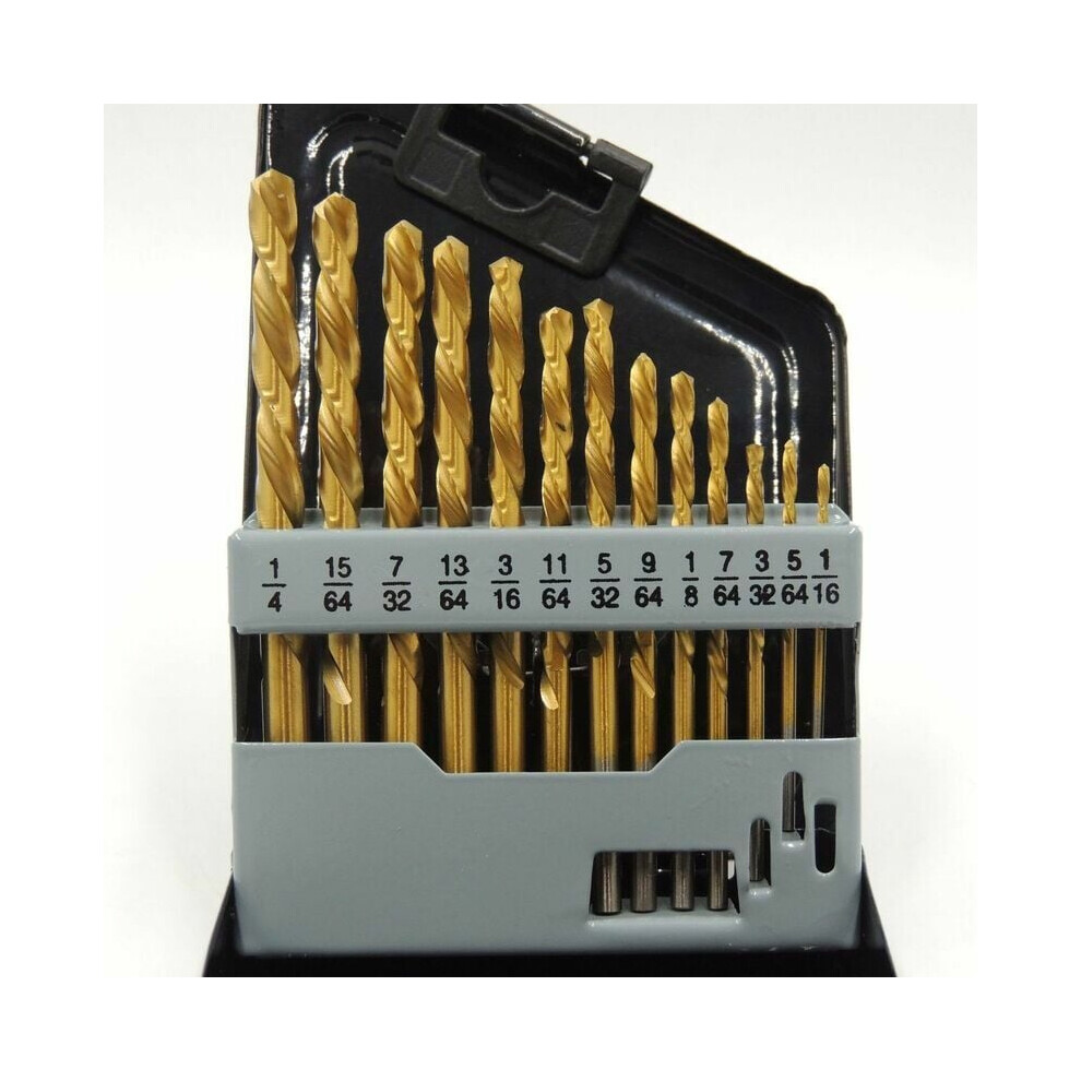 Titanium Nitride Coating Drill Bit Kit, High Speed M2 Steel Left Hand Bits With 135 Degree Split Point, Backward Spiral Design For Self-Centering And 9176269105013