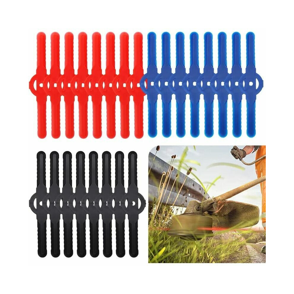 String Trimmer Head Blades, Lawn Mower Grass Trimmer Easy Install, Universal Compatibility for Cordless Grass Trimmer, 24 Pieces for Garden, Yard,