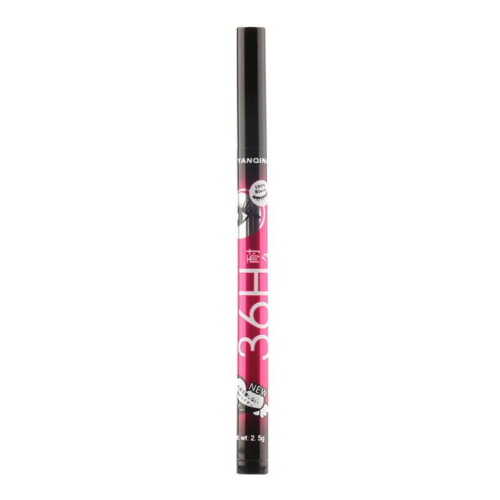 Black Waterproof Liquid Eyeliner Pen Long Lasting Smudge Proof With Precision Tip And Brush