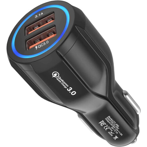 Διπλός προσαρμογέας USB, έξυπνος προσαρμογέας γρήγορης φόρτισης αυτοκινήτου για