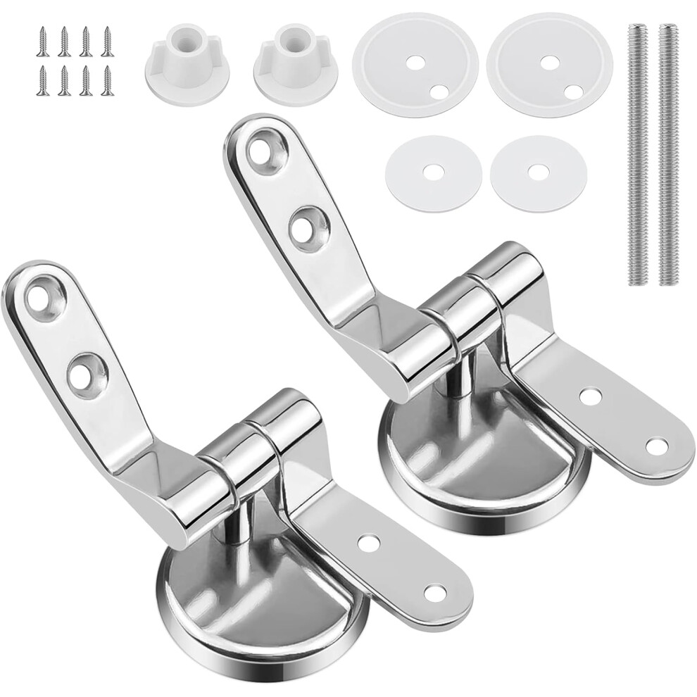 Toilet Seat Hinges Replacement Kit, Durable Construction Easy Installation Toilet Seat Hardware With Zinc Alloy And Stainless Steel Components, 9176269108410