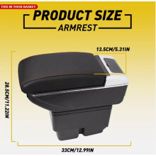 Elegant armlenet i midtkonsollen til bilen, kompatibel med Nissan Versa SV Sedan, mykt PU-skinn, slitesterkt ABS-plast, lindrer tretthet under