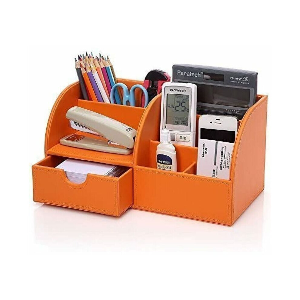 Desk Organizer, Perfect For Home Office Accent, Combining Elegant Design & Lifetime Replacement Warranty, Ensuring Your Workspace Stays Organized Orange 9176269109288