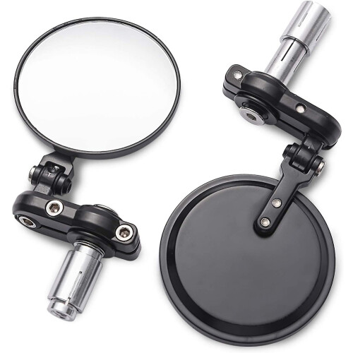 Espelhos retrovisores de guidão para motocicleta, espelho convexo que permite um ângulo mais amplo, encaixe universal, guidão de 7/8 polegadas,