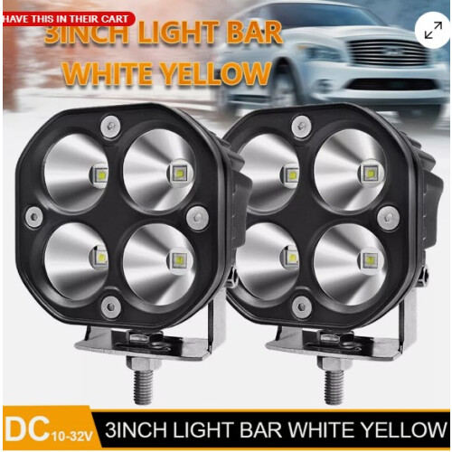 Φωτεινά λευκά LED Cube Pods 3 ιντσών, εξαιρετικά φωτεινά φώτα εργασίας, φώτα ομίχλης, 1