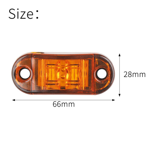 Οβάλ πορτοκαλί φώτα LED, παγκόσμιας συμβατότητας, 12V-24V κίτρινα εξαιρετικά φωτεινά 2