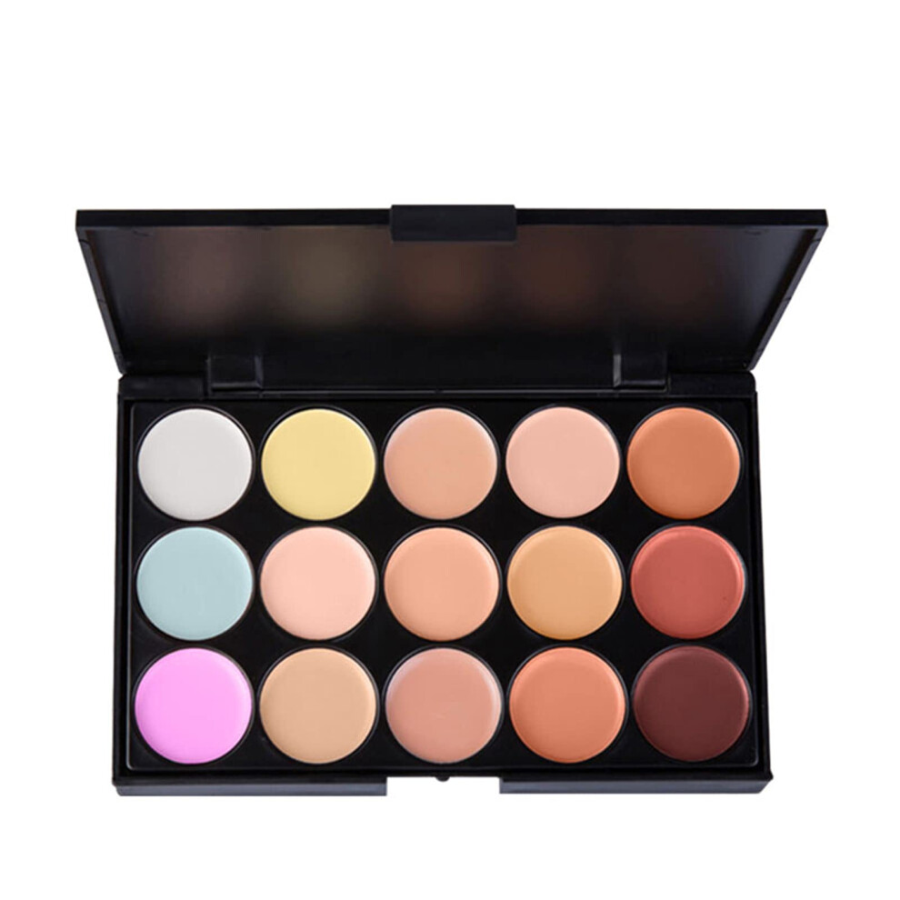 Cream/Dark 15 Colors Contour Concealer Palette, Full Coverage Hydrating Makeup For Circles And Acne