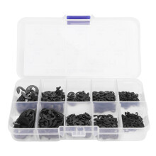 Assortiment de rondelles de retenue externes E-Clip de haute qualité, en acier allié traité thermiquement et durable, avec ressort de retenue,