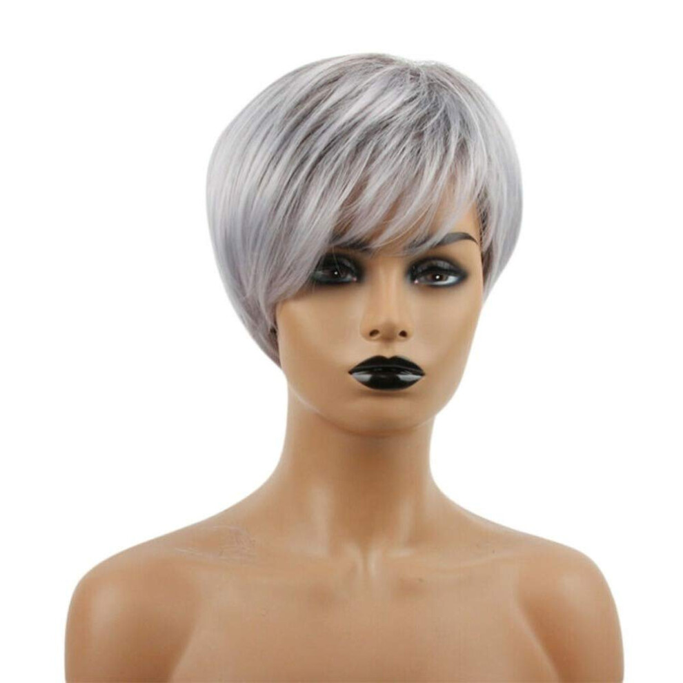 Unisex Women's Short Curly Bob Wig HeatâResistant Synthetic Ombre Wavy Hair Adjustable Fit