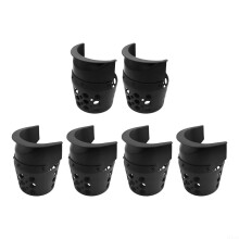 6Piece Billiard Table Pockets Replacement Set with 4 Corner and 2 Side Durable Plastic Black