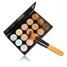 15 Color Concealer Palette with Precision Angled Brush for Professional Camouflage Makeup