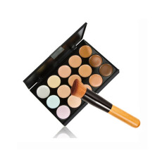 15 Color Concealer Palette with Precision Brush, Cream Contour Kit for Salon and Daily Use