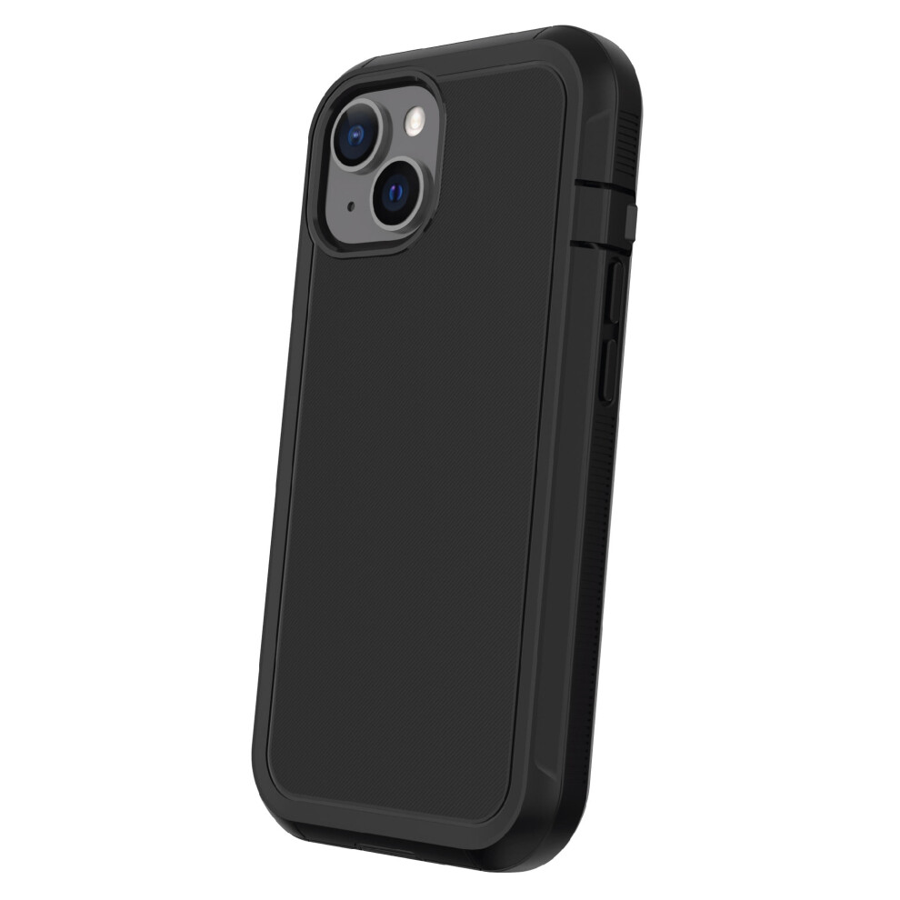 Rugged Phone Case With Holster For Compatible With Iphone 15 - Black 9773935705128