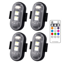 Luz estroboscópica LED de 8 cores para aeronaves (4 unidades)