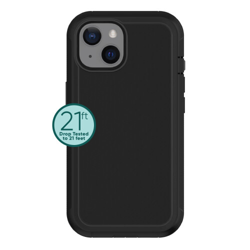 Capa resistente para celular com coldre, compatível com iPhone 15 - Preta 1