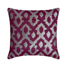 Fodere per cuscini decorativi viola e argento 40x40 cm, cuscini decorativi in velluto con paillettes per divano, motivo astratto in stile moderno -