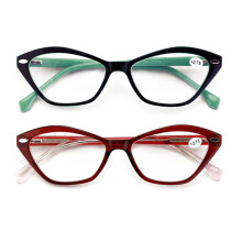 2 paires de lunettes de lecture optiques tendance pour femmes, monture œil-de-chat hexagonale - Lunettes transparentes ZT103 +2,50
