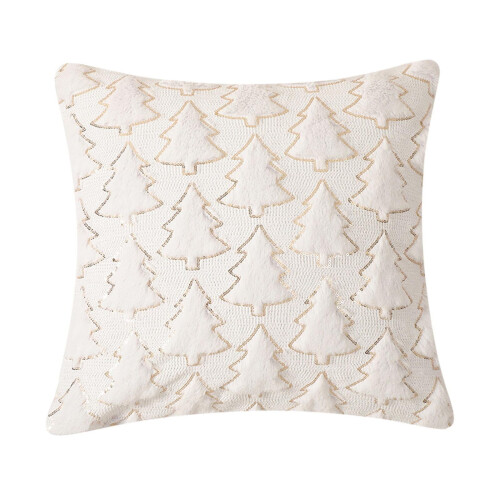 Capa de almofada decorativa macia em formato de árvore de Natal, 45x45 cm (17,72x17,72 polegadas), para sofá, cama e decoração de casa. 2