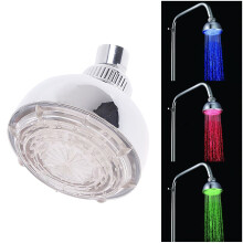 LED zuhanyfej hőmérséklete, 3 színváltós, 4 hüvelykes, négyzet alakú ABS bevonat, 12 LED a fürdőszobai otthoni kiegészítőkhöz